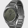 hugo-boss-1514045-bracelet-integre-acier-gris.png Montre Homme Hugo Boss Steer 1514045 : Chrono Gris Gunmetal & Vert Olive