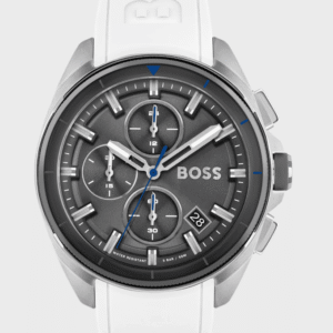 hugo-boss-volane-1513948-front-grey-dial-white.png Montre Hugo Boss Volane 1513948 – Chronographe Homme Cadran Gris & Bracelet Silicone Blanc