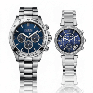 idee-cadeau-couple-glamour-boss-ikon-mk-parker-bleu-maroc.png Idée Cadeau Couple Saint Valentin Glamour : Duo Hugo Boss Ikon & Michael Kors Parker (Bleu & Acier)