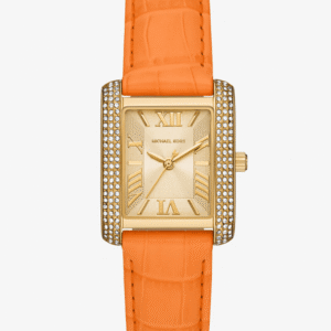 michael-kors-emery-mk2983-gold-orange-leather-watch.png Montre Michael Kors Emery MK2983 – Dorée Pavé Cristaux & Cuir Orange Vif