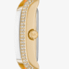 Montre Michael Kors Emery MK2983 – Dorée Pavé Cristaux & Cuir Orange Vif
