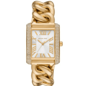 michael-kors-emery-mk7300.png Montre Femme Michael Kors Emery MK7300 : Rectangulaire, Dorée et Bracelet Chaîne