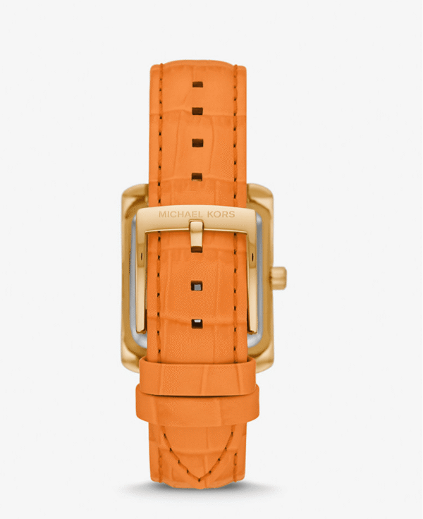 Montre Michael Kors Emery MK2983 – Dorée Pavé Cristaux & Cuir Orange Vif