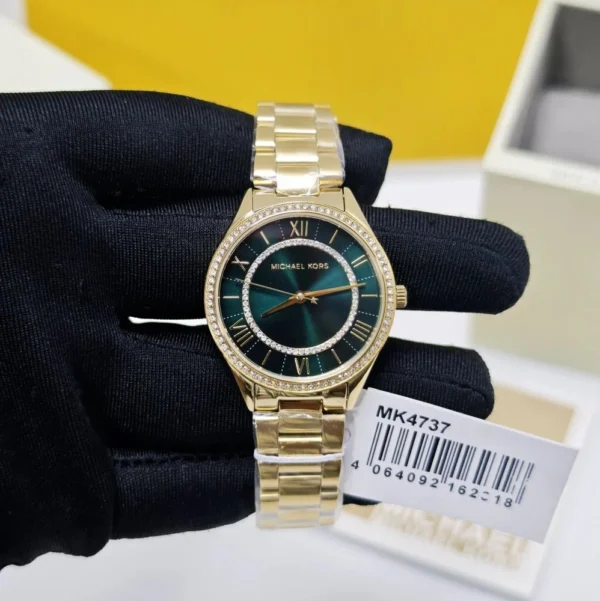 MICHAEL KORS Mini Lauryn MK4737 Montre Femme Dorée Cadran Vert