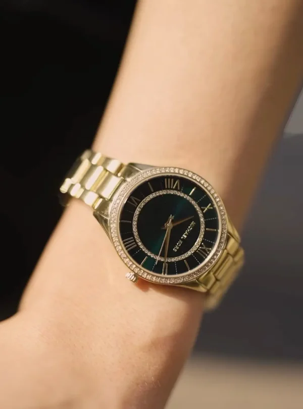 MICHAEL KORS Mini Lauryn MK4737 Montre Femme Dorée Cadran Vert