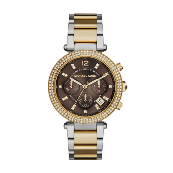 Michael Kors MK6118 Parker – Montre femme chronographe bicolore