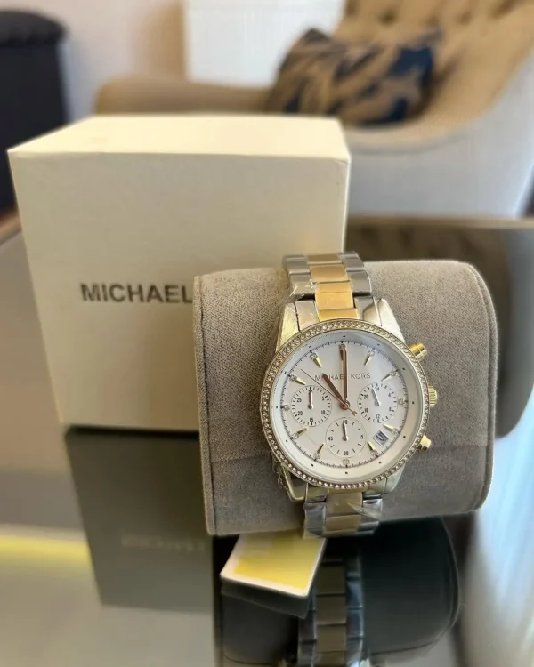 Michael Kors MK6474 Ritz – Montre Femme Chronographe Bicolore