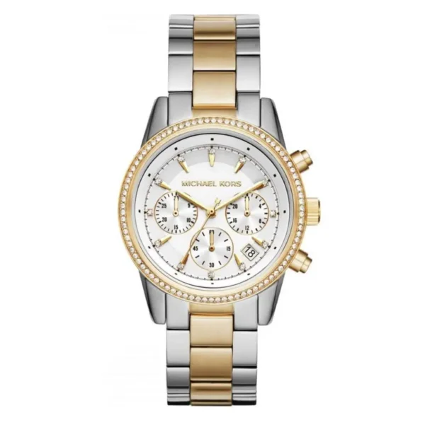 Michael Kors MK6474 Ritz – Montre Femme Chronographe Bicolore