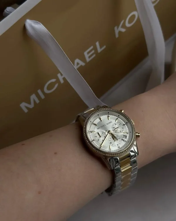 Michael Kors MK6474 Ritz – Montre Femme Chronographe Bicolore