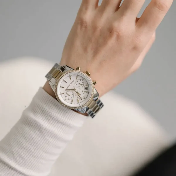 Michael Kors MK6474 Ritz – Montre Femme Chronographe Bicolore