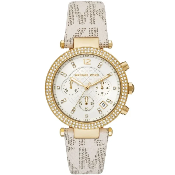 MICHAEL KORS Parker MK6916 Montre Femme Blanche Dorée