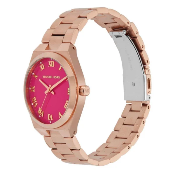 Michael Kors MK7462 Lennox en acier inoxydable ton or rose avec cadran rose vif