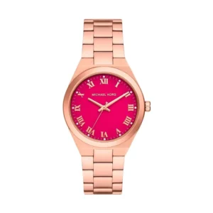 Michael Kors MK7462 Lennox en acier inoxydable ton or rose avec cadran rose vif