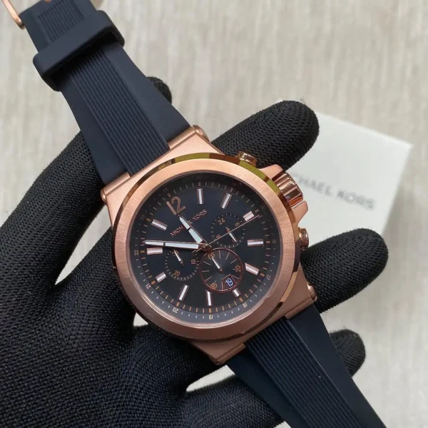 MICHAEL KORS Dylan MK8184 Montre Homme Chronographe Noir et Or Rose