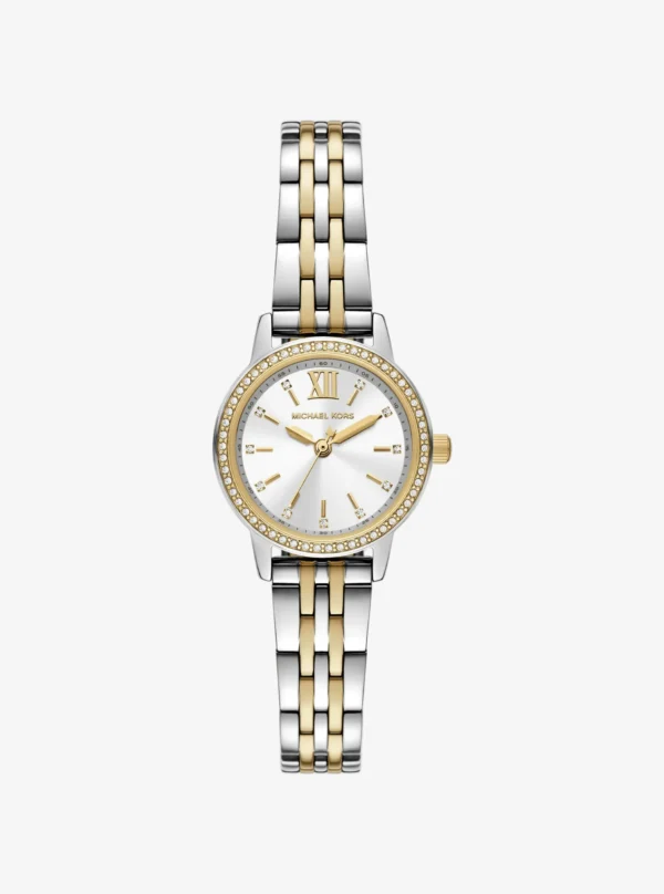 Michael Kors MKO1172 Melissa miniature en acier inoxydable bicolore avec détails pavé