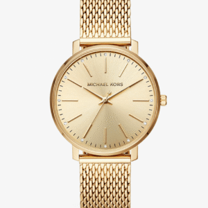 michael-kors-pyper-mk4339-gold-mesh-watch-front.png Montre Michael Kors Pyper MK4339 – Dorée Maille Milanaise & Cadran Sunray Cristaux