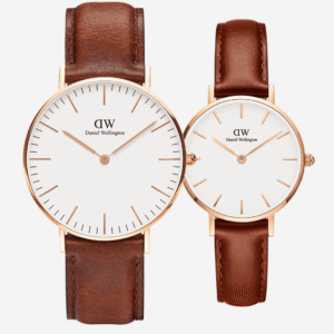 montre-daniel-wellington-couple-cuir-marron-rose-gold-saint-valentin-2026.png Duo Exclusif Montres Daniel Wellington Couple Cuir Marron Rose Gold Saint-Valentin 2026 – Cadeau Romantique