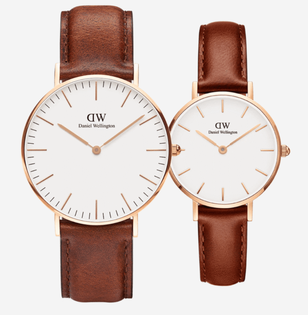 montre-daniel-wellington-couple-cuir-marron-rose-gold-saint-valentin-2026.png Duo Exclusif Montres Daniel Wellington Couple Cuir Marron Rose Gold Saint-Valentin 2026 – Cadeau Romantique