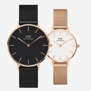 Duo Exclusif Montres Daniel Wellington Couple Mesh Rose Gold Saint-Valentin 2026 – Cadeau Romantique