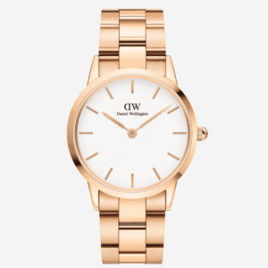 Daniel Wellington Iconic Link 28mm Rose Gold – Cadran Blanc Bracelet Maillons Femme​