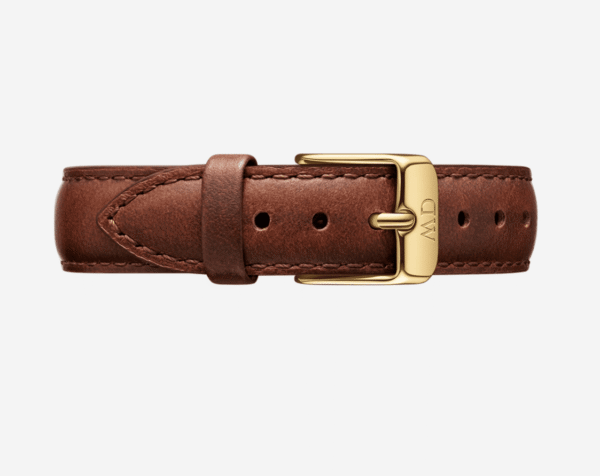 Daniel Wellington Petite St Mawes 28mm Or Rose – Cuir Marron Blanc Femme