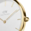 Daniel Wellington Petite St Mawes 28mm Or Rose – Cuir Marron Blanc Femme