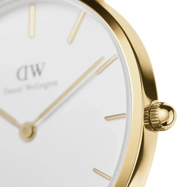 Daniel Wellington Petite St Mawes 28mm Or Rose – Cuir Marron Blanc Femme