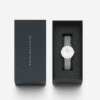 Daniel Wellington Petite 28mm Argent – Mesh Blanc Femme Minimaliste