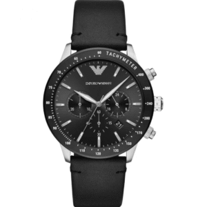 Montre Emporio Armani Mario AR11243 Homme — Chronographe Noir Cuir