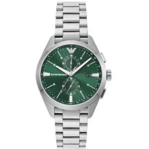 montre-emporio-armani-ar11480-cadran-vert-face.png Montre Emporio Armani Chronographe AR11480 Homme — Cadran Vert Acier