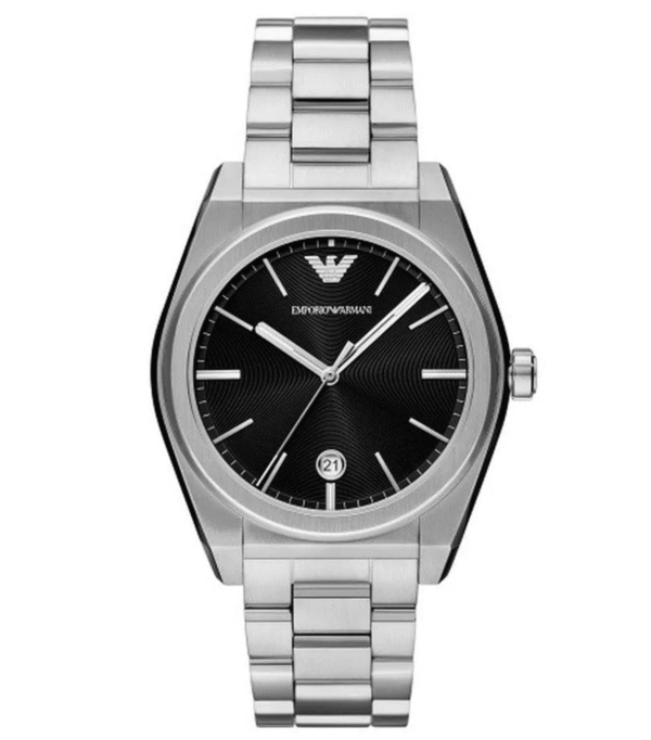 Montre homme Emporio Armani Federico AR11622 en acier inoxydable avec cadran noir et date