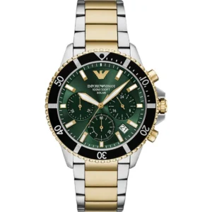 montre-emporio-armani-ar11695-homme-cadran-vert-acier-bicolore-maroc-1.webp Montre Emporio Armani AR11695 World Explorer Chronographe Solaire Homme – Cadran Vert Émeraude