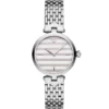 Montre Femme Emporio Armani Arianna AR11195 – Cadran Blanc Rayé Violet, Boîtier 32 mm, Bracelet Acier Argenté
