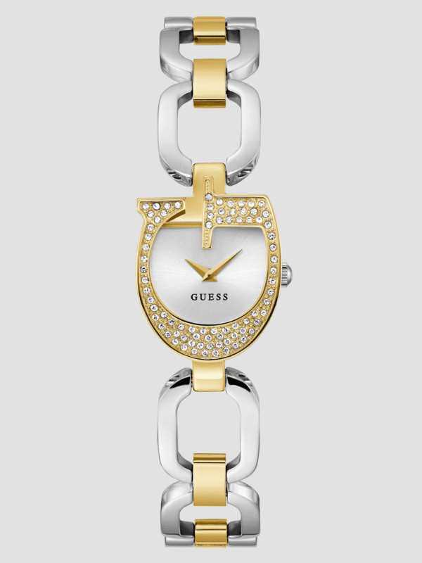 montre-femme-guess-gw0683l6-bicolore-boitier-forme-g.png Montre Femme GUESS GW0683L6 : L'Originalité Bicolore du Boîtier en "G"