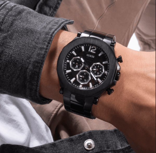 montre-guess-gw0539g3-maroc-portee-casual-homme-moderne.png Guess Edge GW0539G3 – Chronographe Octogonal Noir Total Homme (GW0539G3)