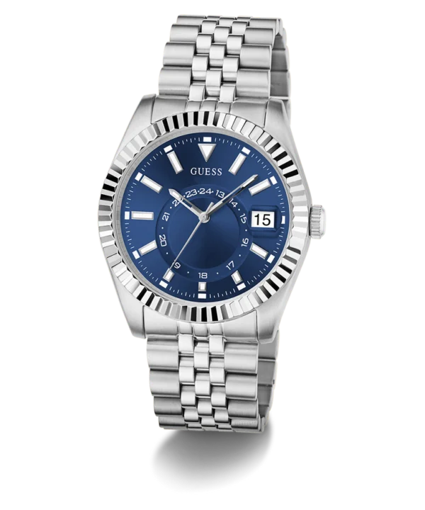 Montre homme Guess Jaden GW0977G1 en acier inoxydable avec cadran bleu et date