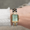 Montre Femme GUESS Isla GW0865L4 : Rectangulaire Bicolore & Cadran Vert Mint