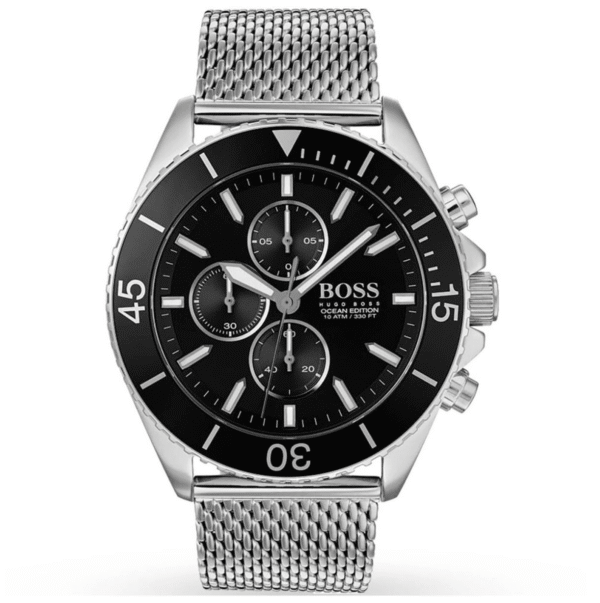 Montre Homme Hugo Boss Pioneer 1513701 : Chronographe Bleu & Bracelet Maille Milanaise