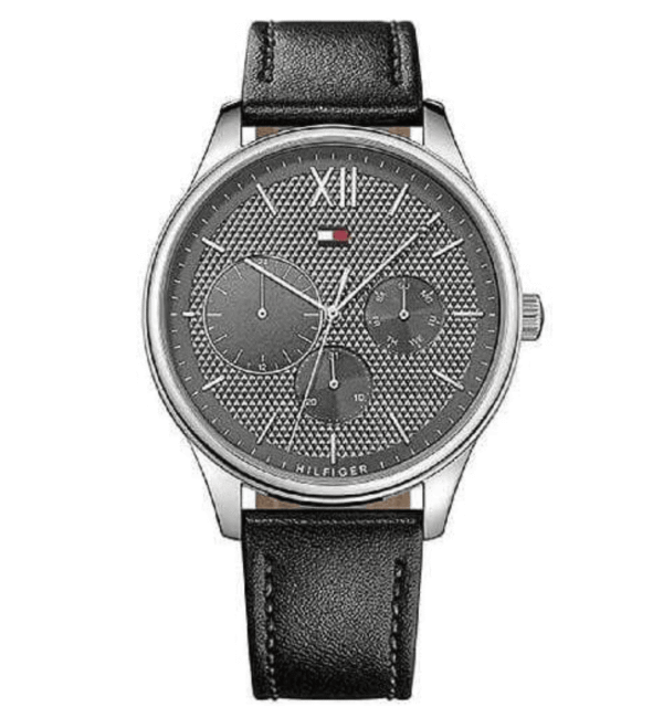montre-homme-tommy-hilfiger-damon-1791417.png Tommy Hilfiger Damon Montre multifonction avec cadran noir et bracelet en cuir noir pour homme - 1791417
