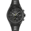 Montre Chronographe Hugo Boss Distinct 1513859 Noire, Touches Jaunes et Bracelet Silicone