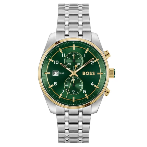 montre-hugo-boss-1514195-acier-vert-maroc.webp Montre Hugo Boss 1514195 Skytraveller Chronographe Cadran Vert Acier Pour Homme