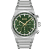 montre-hugo-boss-1514220-vert-face.png Montre Chronographe Hugo Boss 1514220 en Acier, Cadran Vert et Détails Dorés
