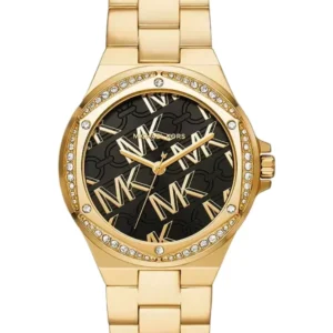 montre-michael-kors-lennox-mk7404-femme-doree-cadran-noir-37mm.webp Montre Michael Kors Lennox MK7404 Femme 37mm — Cadran Noir & Bracelet Acier Doré
