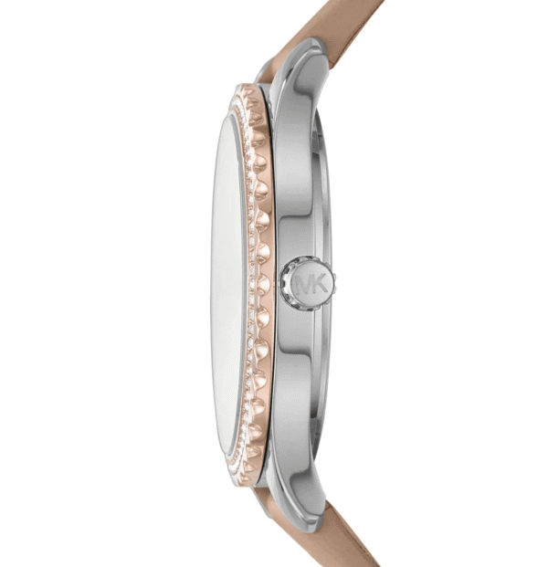 montre-michael-kors-mk2910-maroc-profil-bicolore-couronne.png Michael Kors Layton MK2910 – Bicolore Cristaux Bracelet Cuir Beige (MK2910)