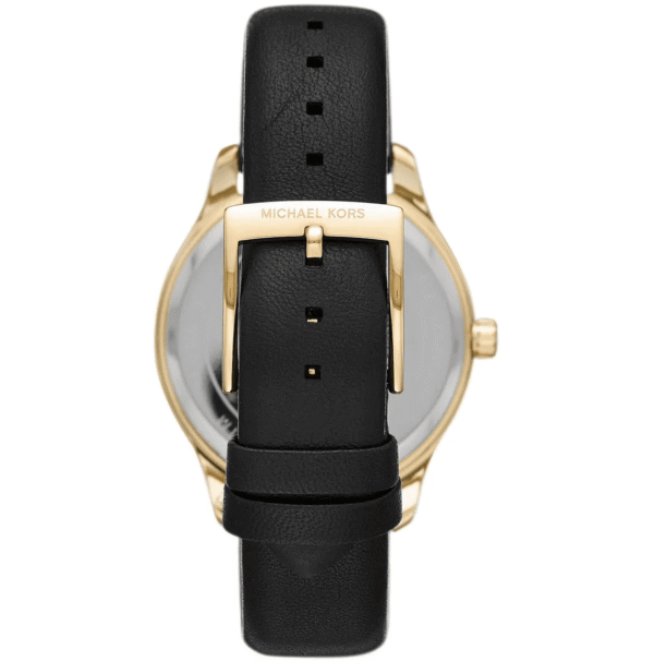 Michael Kors Layton MK2911 – Or Cristaux Cadran Nacré Noir Cuir (MK2911)