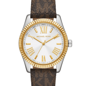 montre-michael-kors-mk4745-maroc-cadran-face.png Michael Kors Lexington MK4745 – Argent Bracelet Cuir Marron (MK4745)