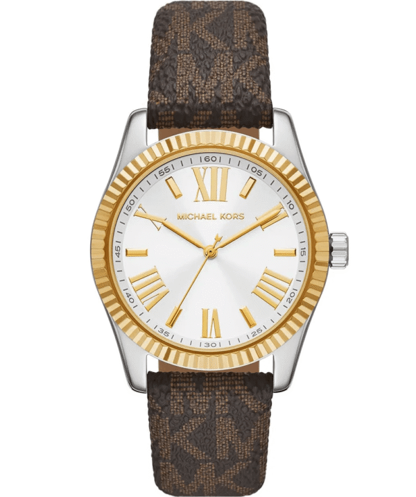 Michael Kors Lexington MK4745 – Argent Bracelet Cuir Marron (MK4745)