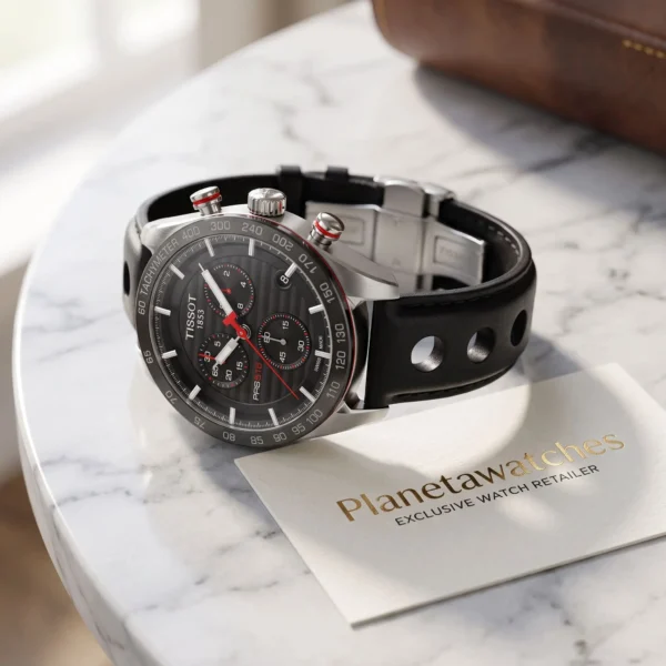 montre-tissot-prs516-chronographe-t1004171605100-marbre-1.webp Tissot PRS 516 Chronographe T1004171605100 – Montre homme Swiss Made 42 mm cuir noir