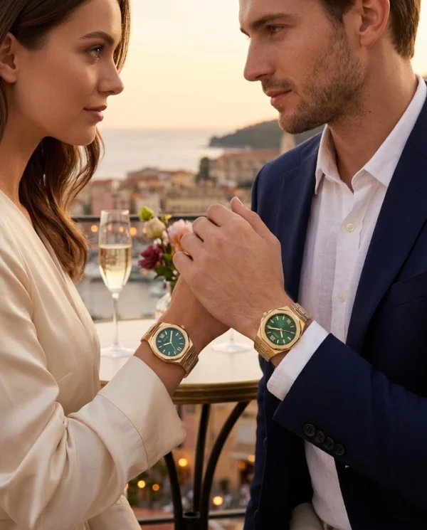 pack-couple-guess-emperor-gw0849g2-empress-gw0873l2-dore-vert.webp Coffret Couple GUESS GW0849G2 & GW0873L2 – Doré et Vert
