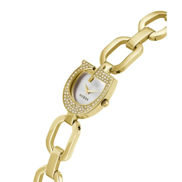 profil-fin-montre-guess-gw0683l2-acier-dore.webp Montre Femme GUESS GW0683L2 : L'Éclat Doré du Boîtier en "G"